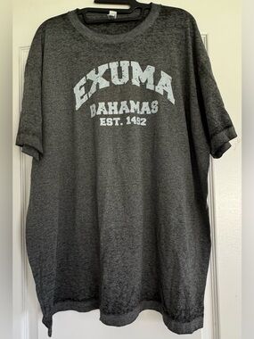 Exuma Bahamas Graphic T Shirt XL Gray Caribbean Souvenir Vacation Travel Tee